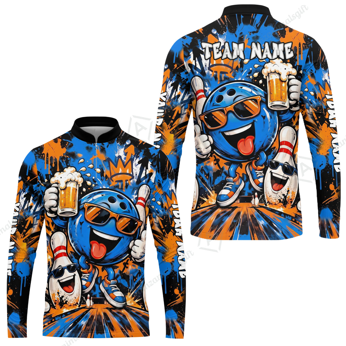 Long Sleeve Jersey Shirt||Blue