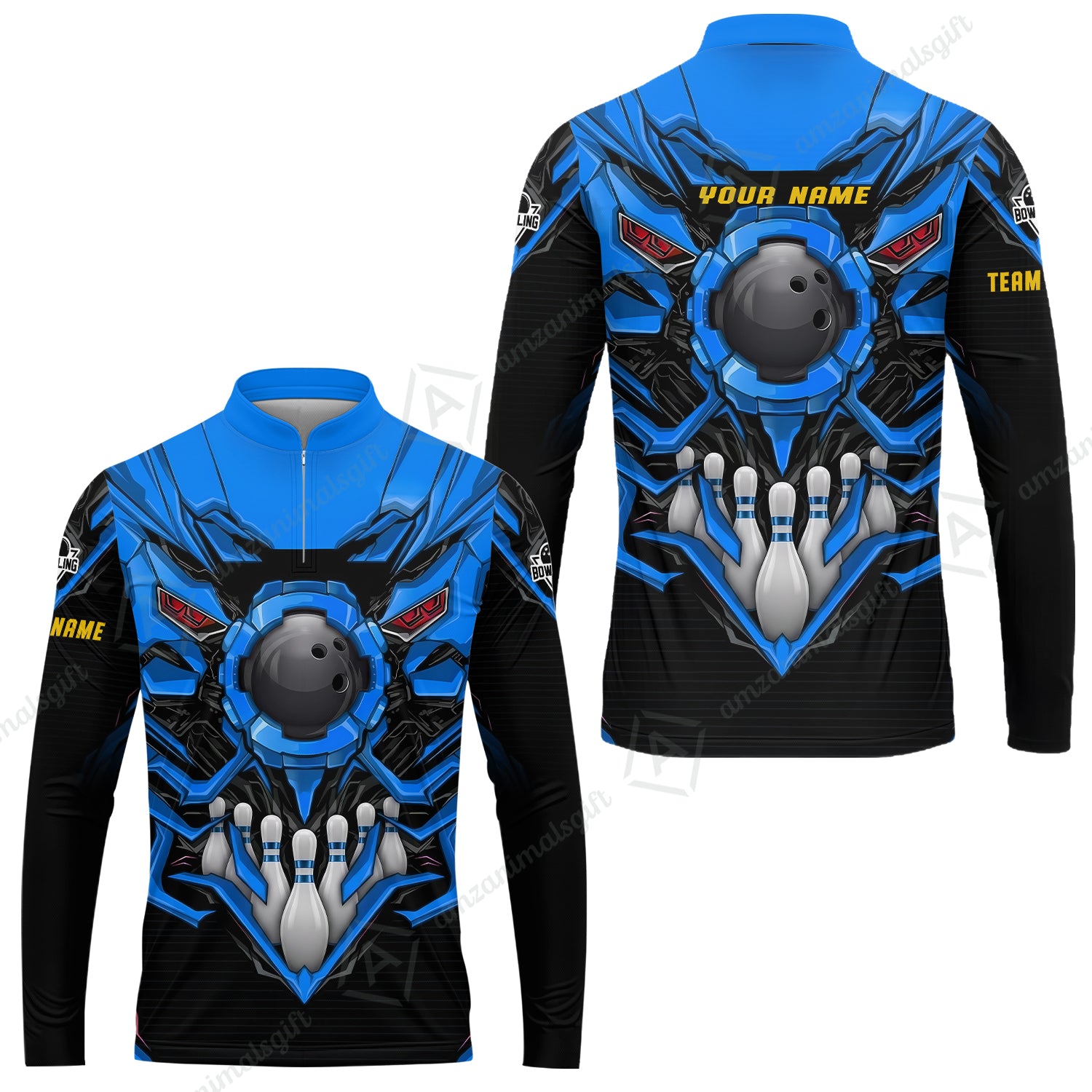 Long Sleeve Jersey Shirt||Blue