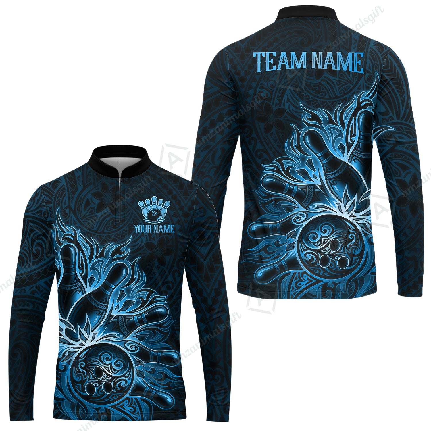 Long Sleeve Jersey Shirt||Blue