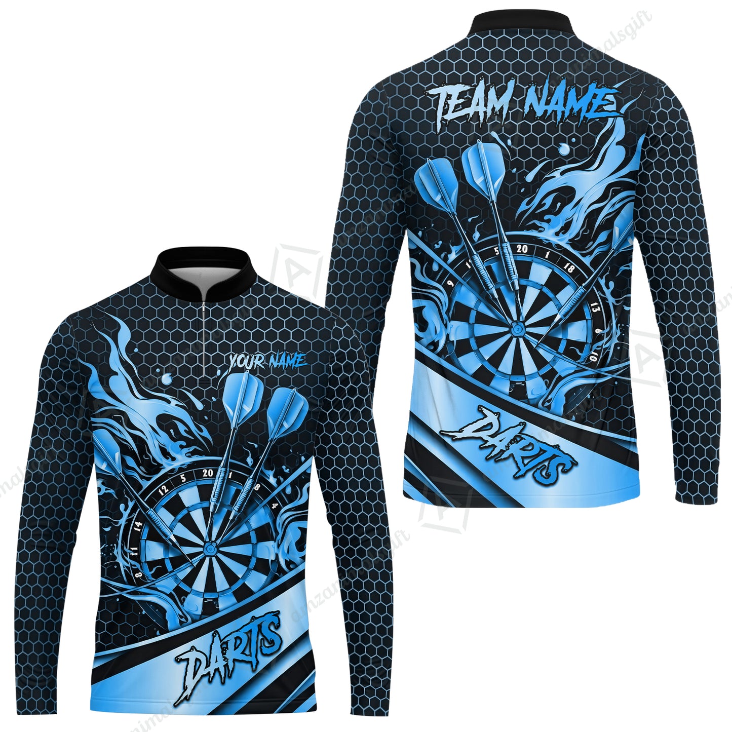 Long Sleeve Jersey Shirt||Blue