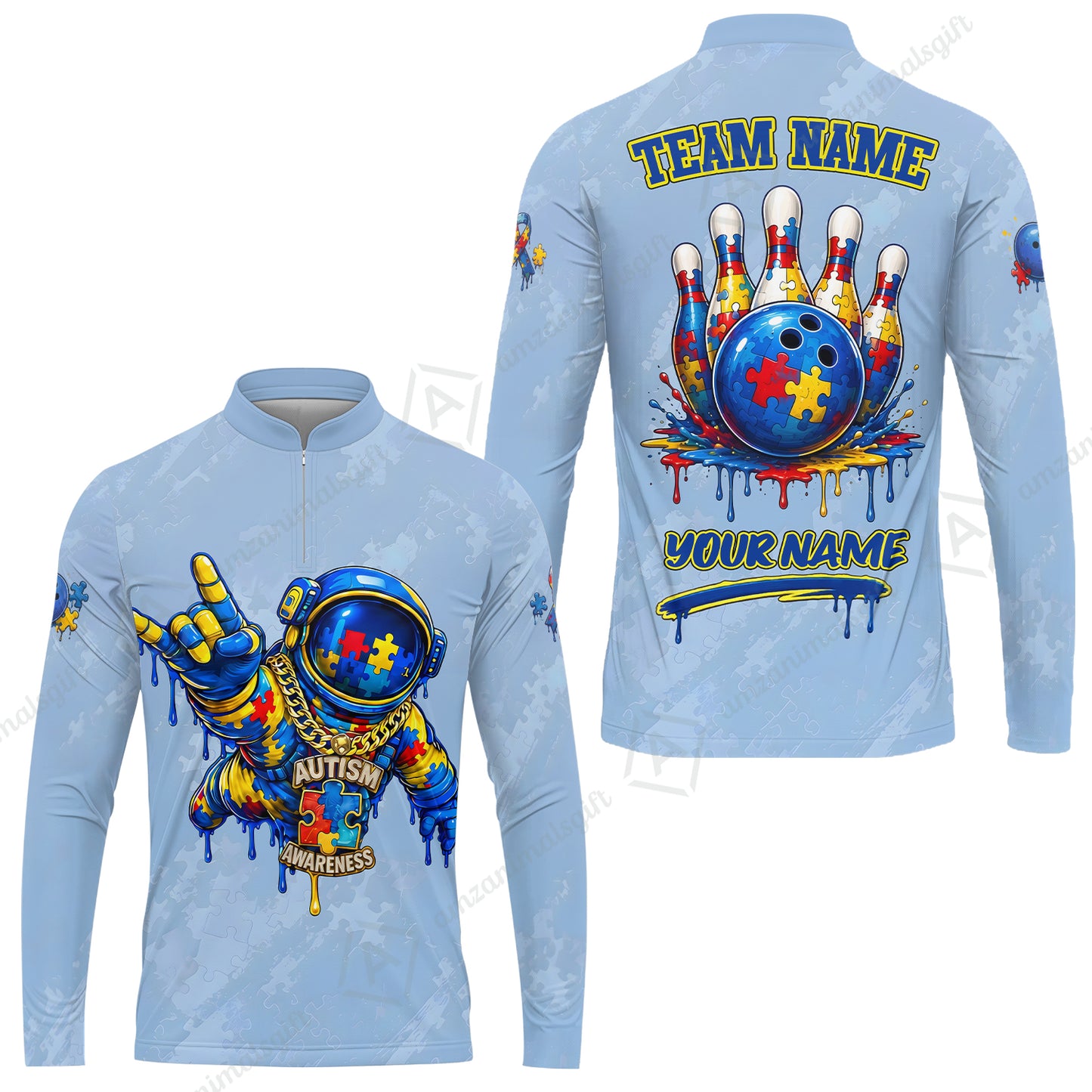 Long Sleeve Jersey Shirt||Blue