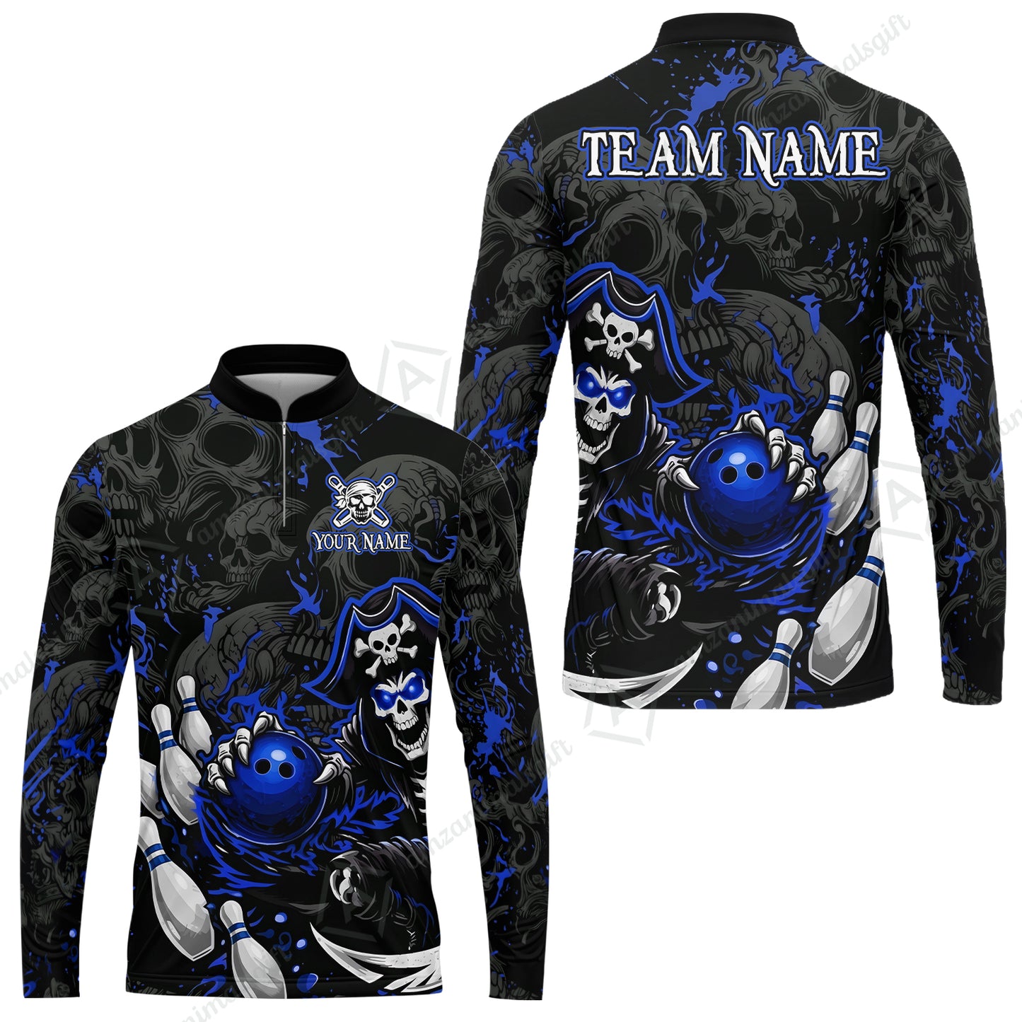 Long Sleeve Jersey Shirt||Blue