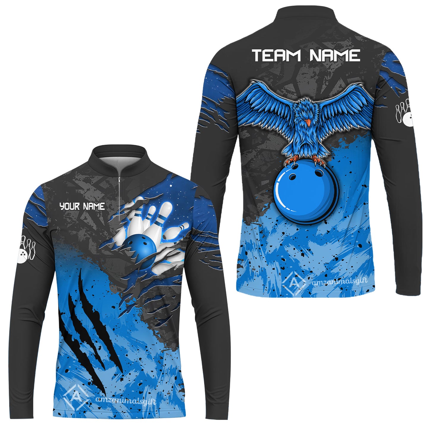 Long Sleeve Jersey Shirt||Blue