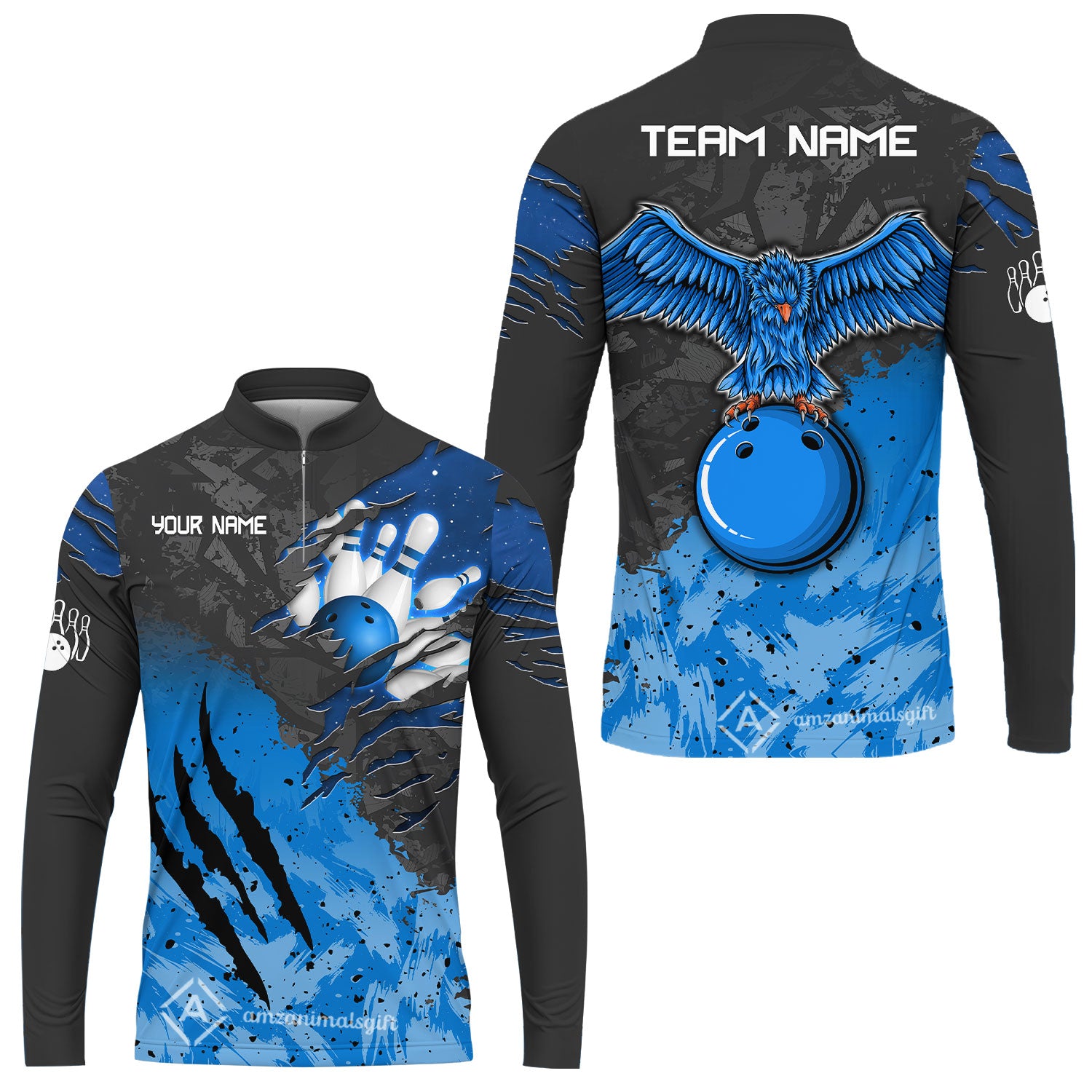 Long Sleeve Jersey Shirt||Blue