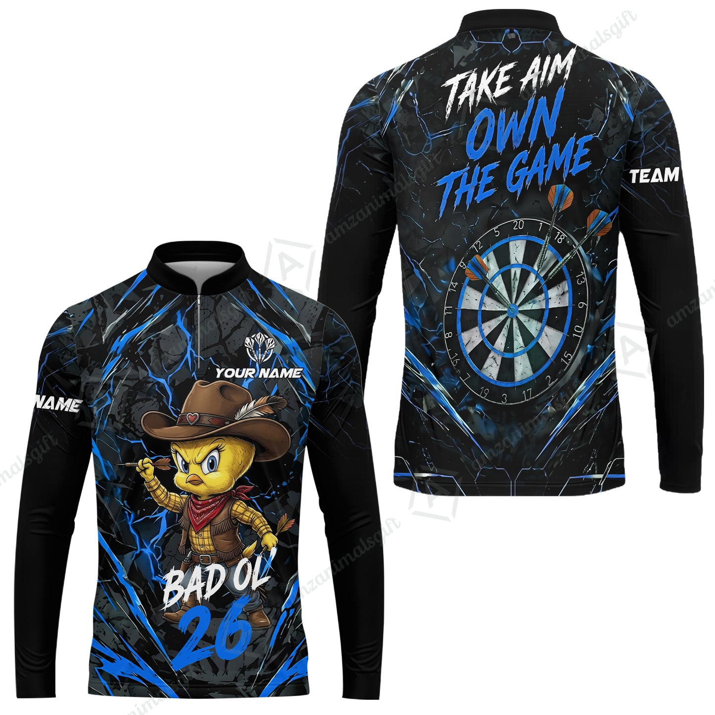 Long Sleeve Jersey Shirt||Blue