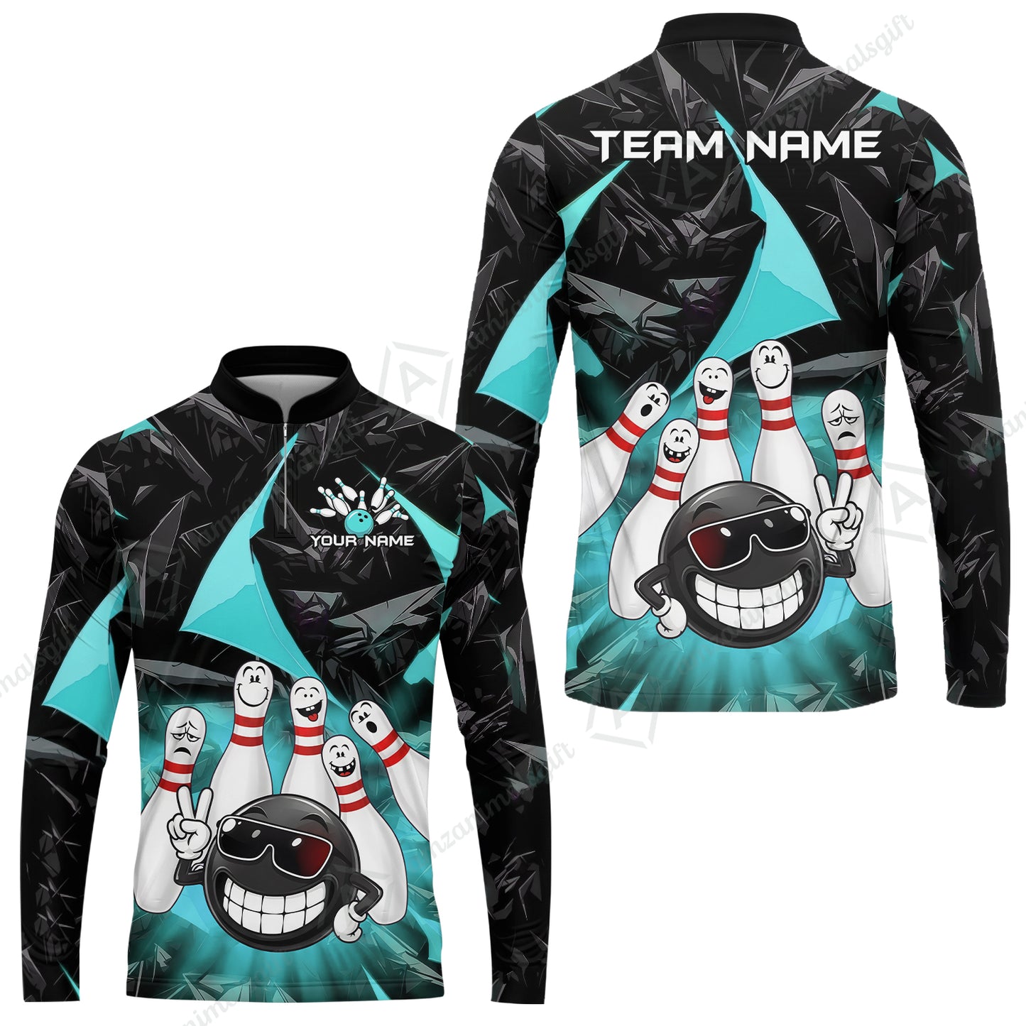 Long Sleeve Jersey Shirt||Cyan