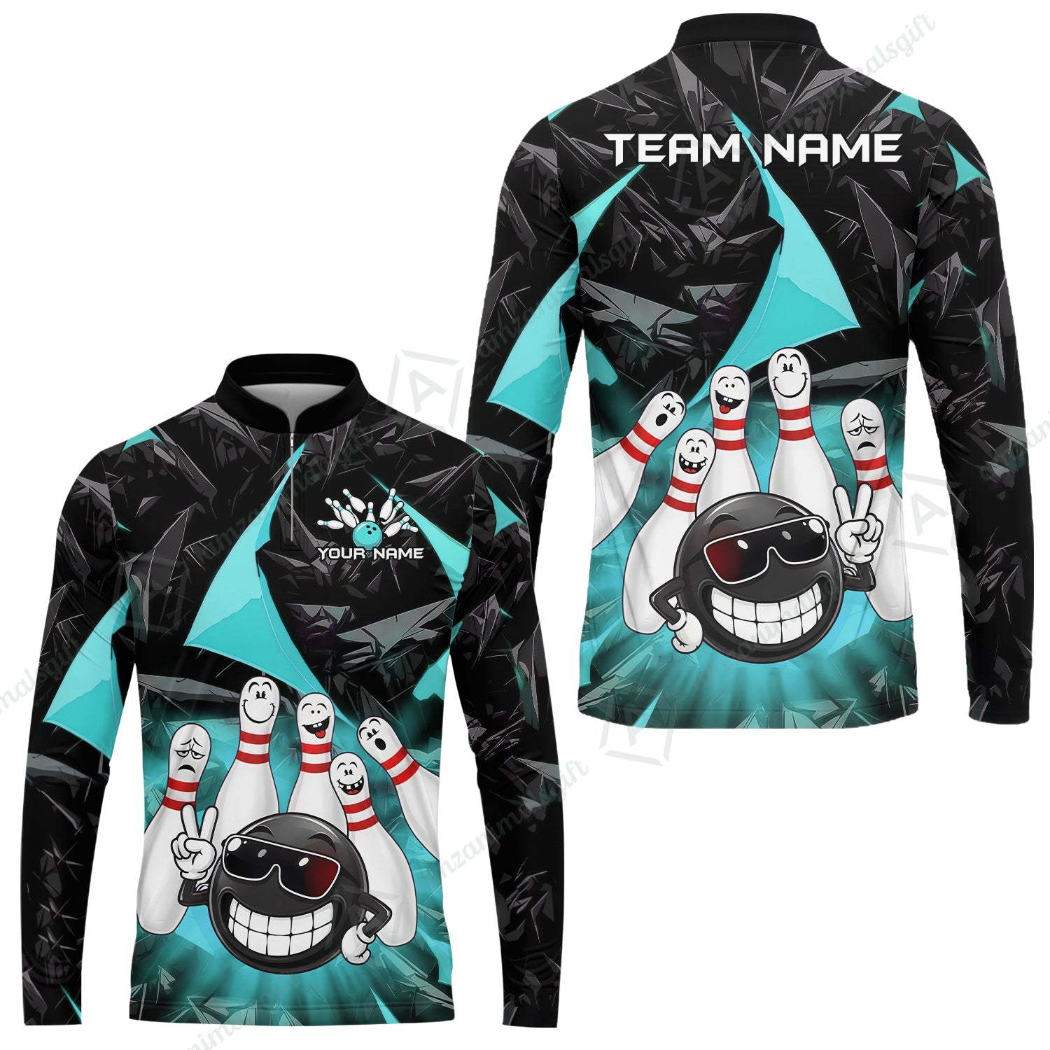 Long Sleeve Jersey Shirt||Cyan