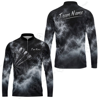Custom Fog Rolling Darts Jersey, Personalized Name & Team Name, Smoky Dartboard Shirt for Players
