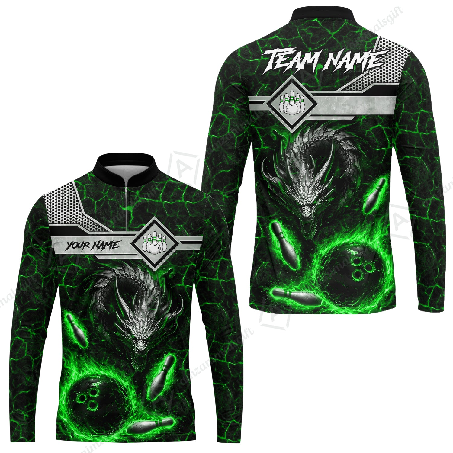 Long Sleeve Jersey Shirt||Green