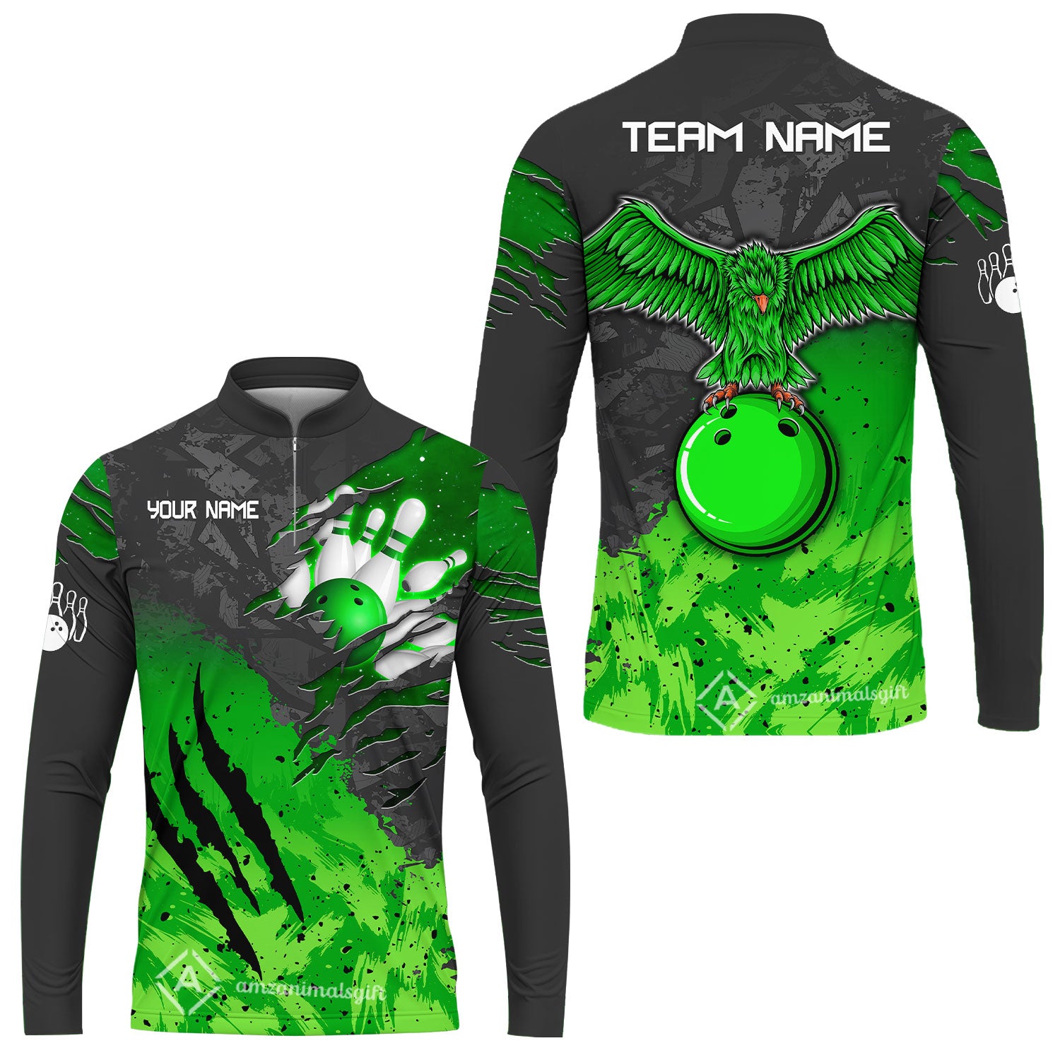 Long Sleeve Jersey Shirt||Green