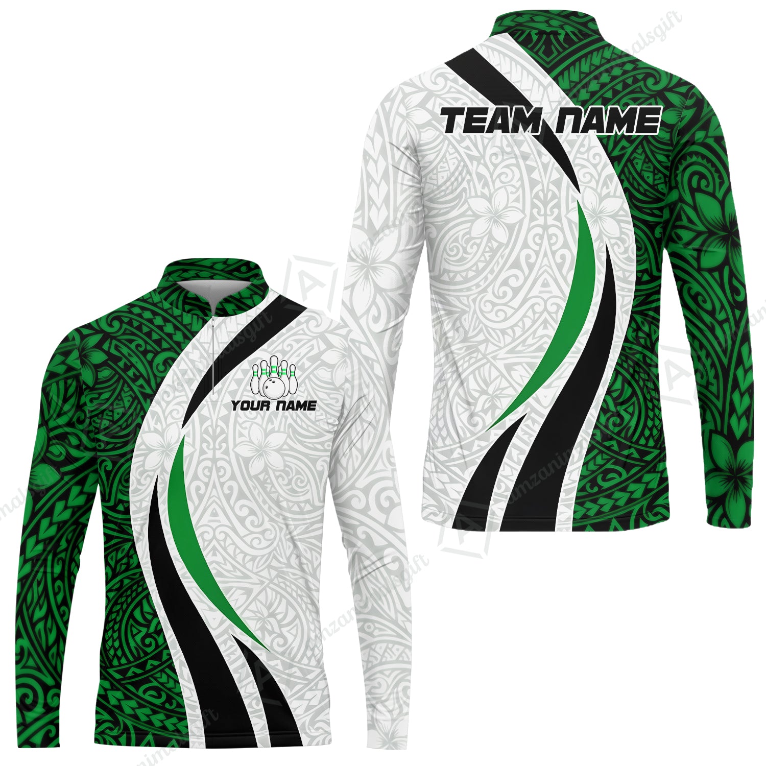 Long Sleeve Jersey Shirt||Green