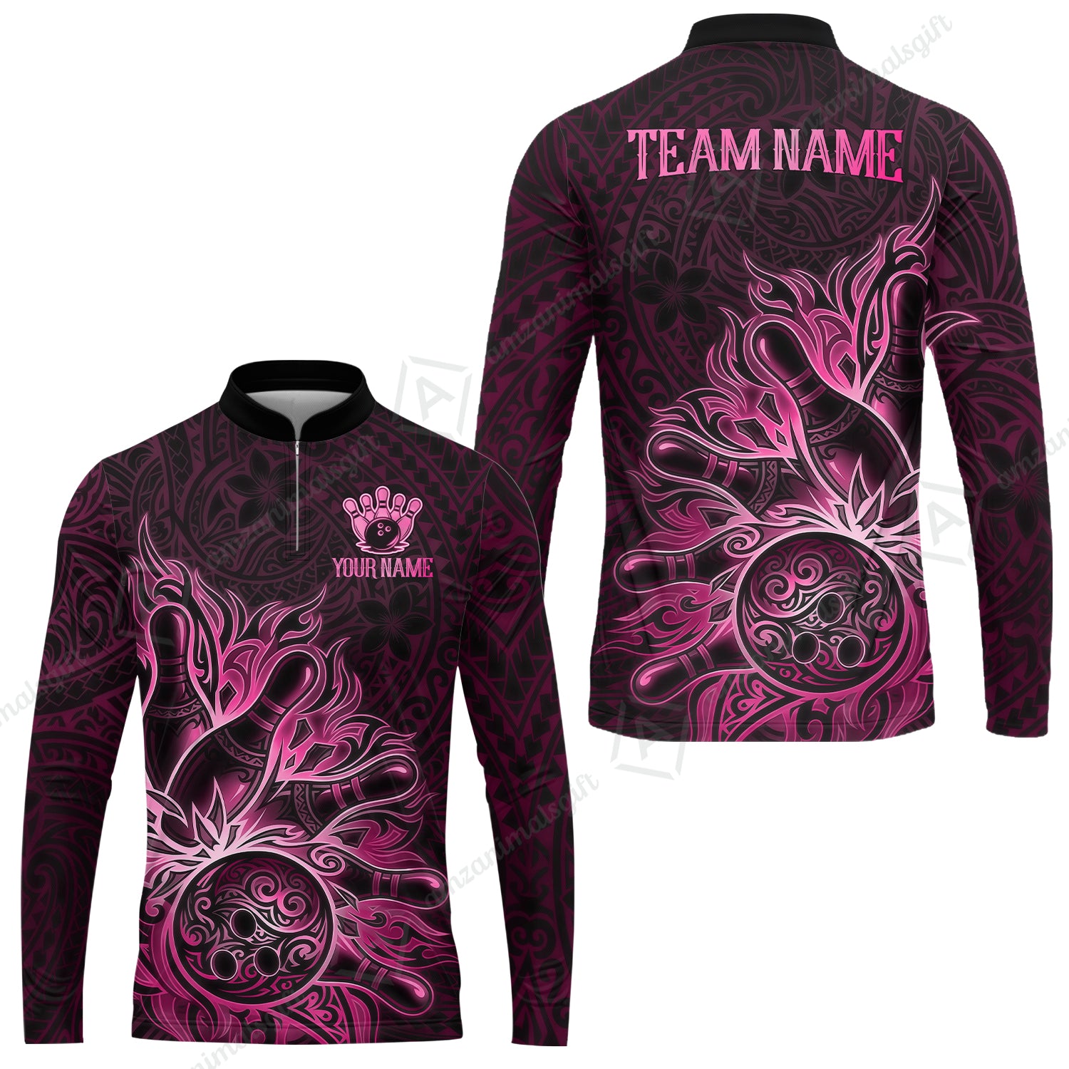 Long Sleeve Jersey Shirt||Pink