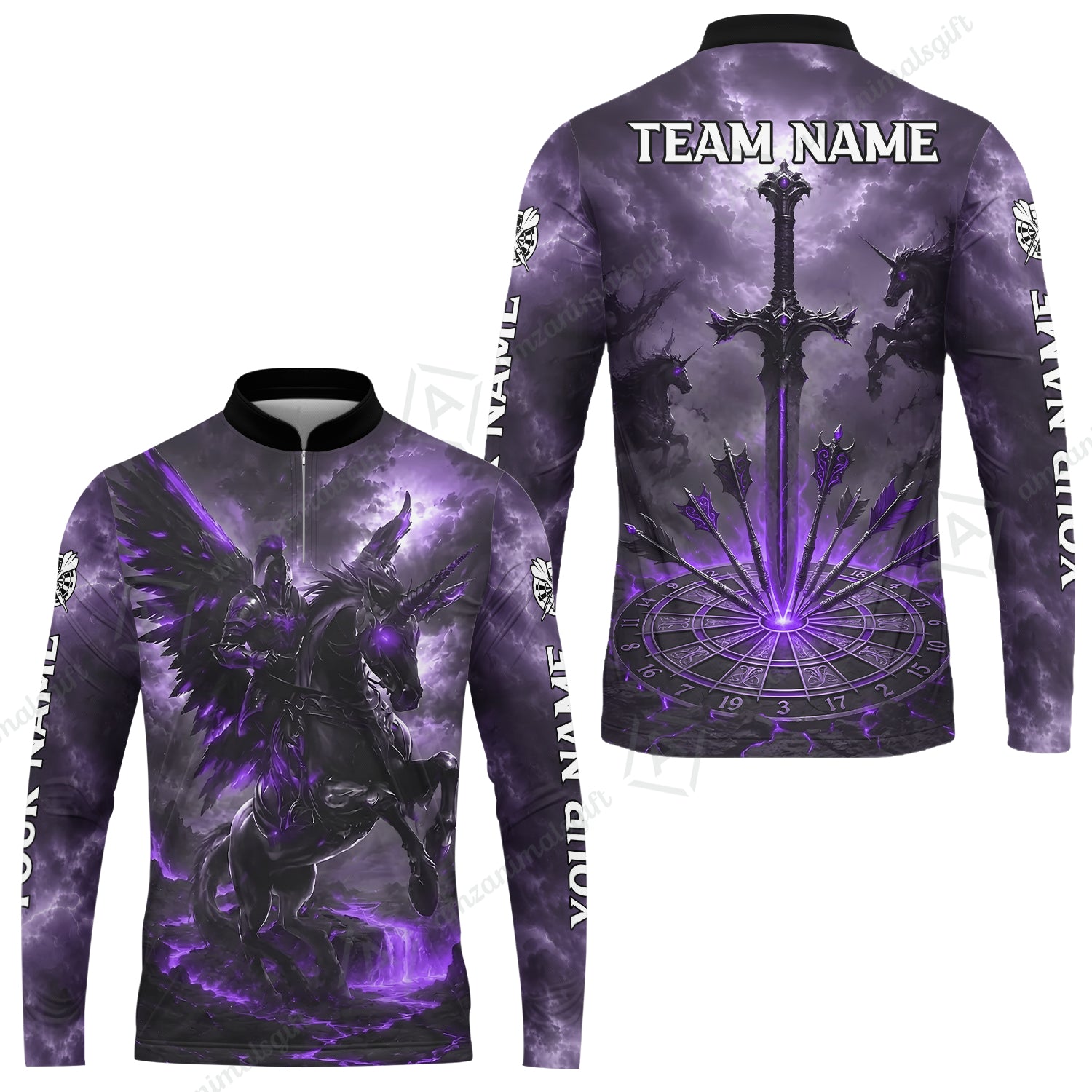 Long Sleeve Jersey Shirt||Purple