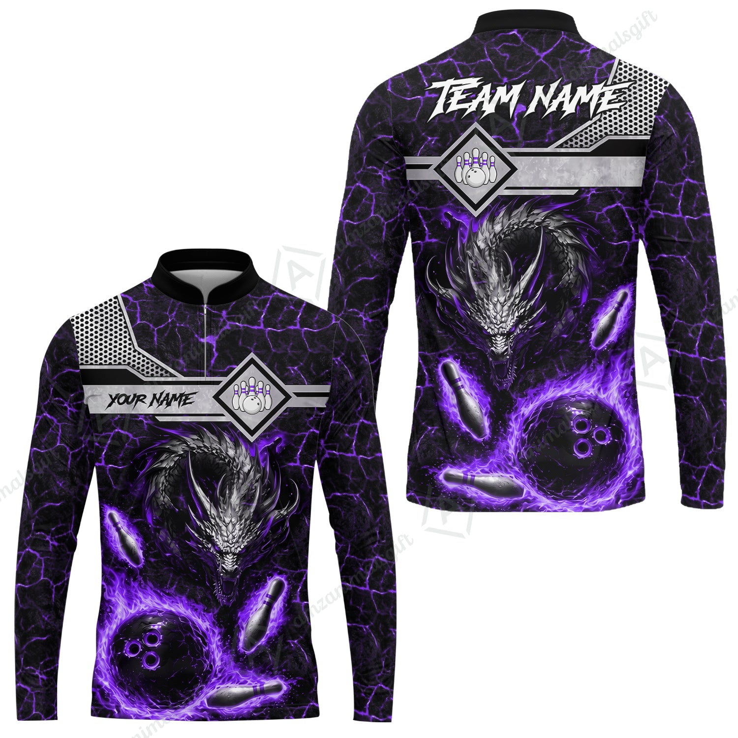 Long Sleeve Jersey Shirt||Purple