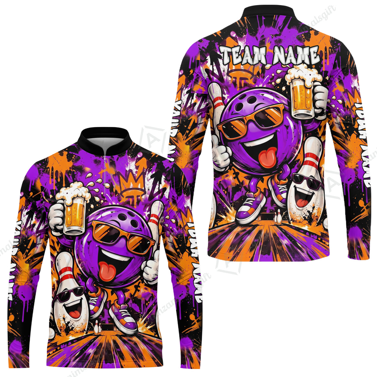 Long Sleeve Jersey Shirt||Purple
