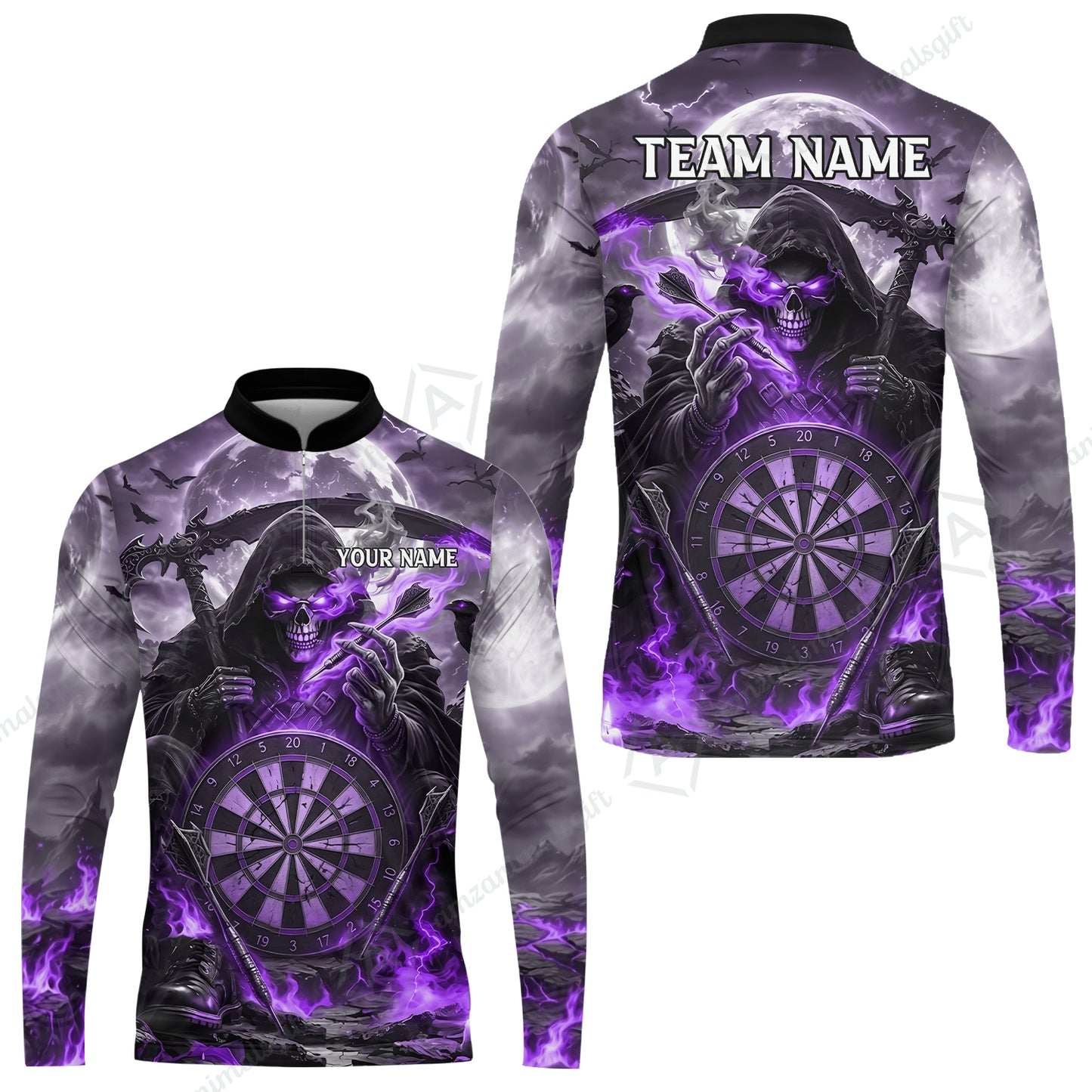Long Sleeve Jersey Shirt||Purple