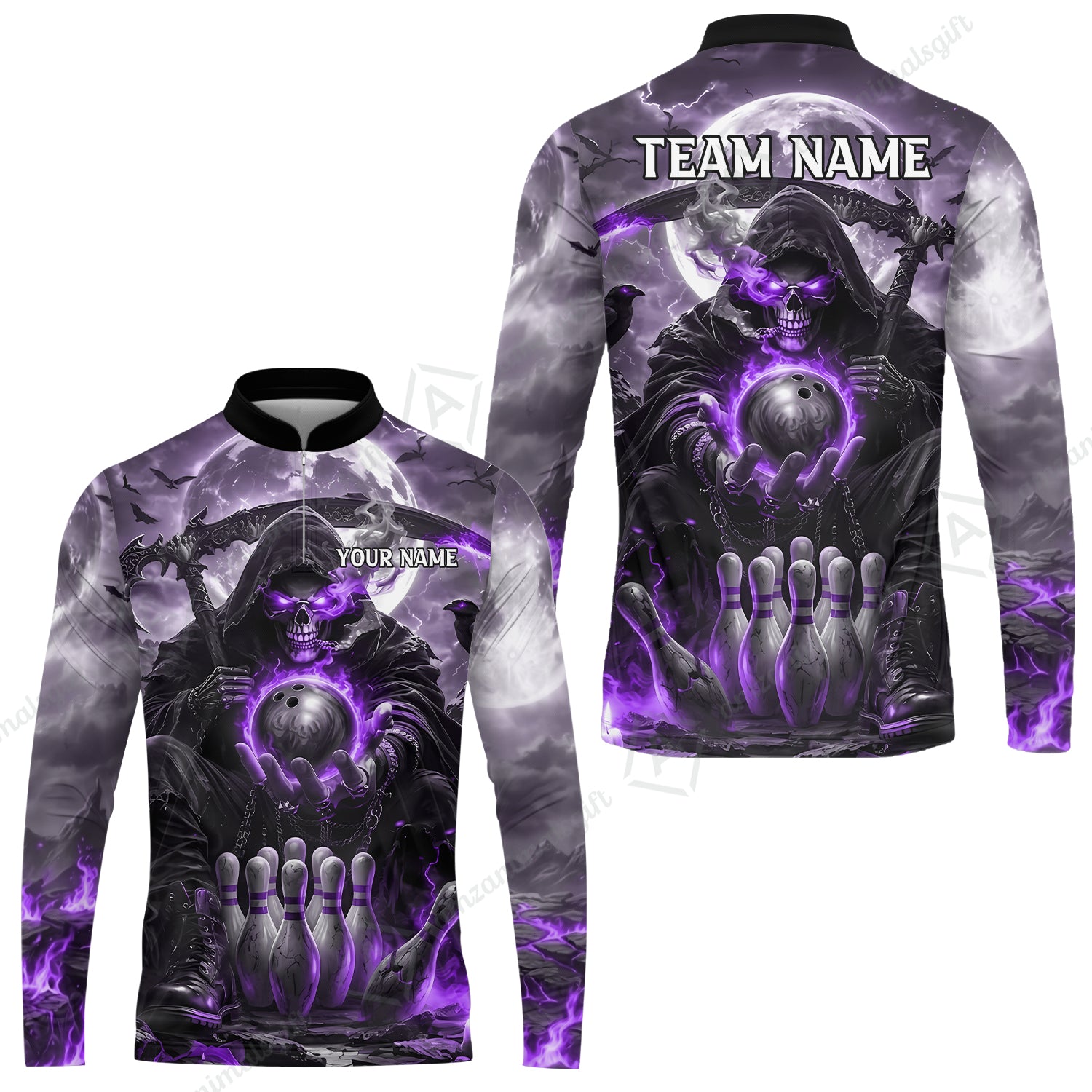 Long Sleeve Jersey Shirt||Purple