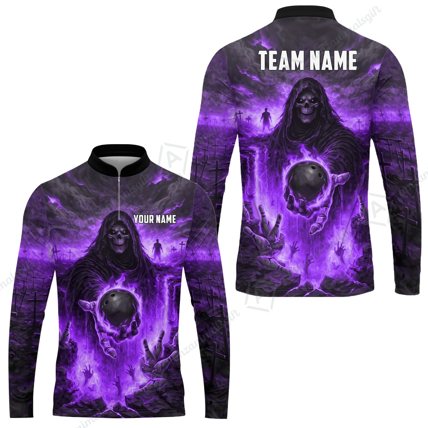 Long Sleeve Jersey Shirt||Purple