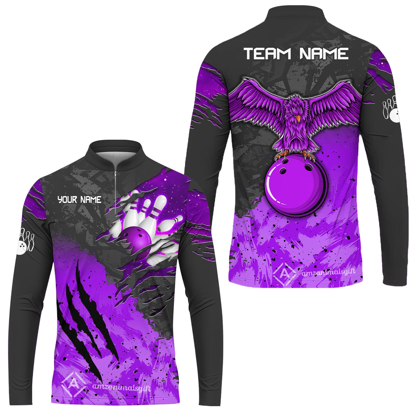 Long Sleeve Jersey Shirt||Purple