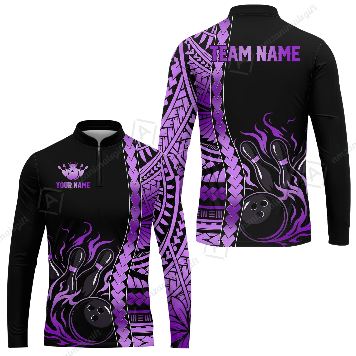 Long Sleeve Jersey Shirt||Purple