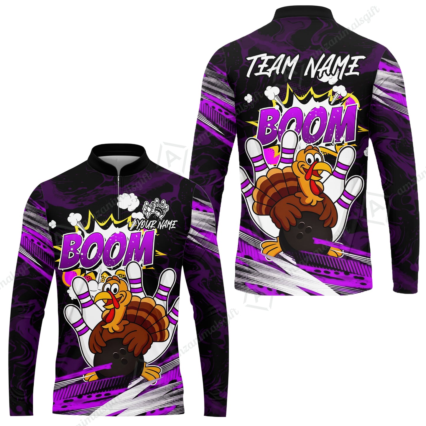 Long Sleeve Jersey Shirt||Purple