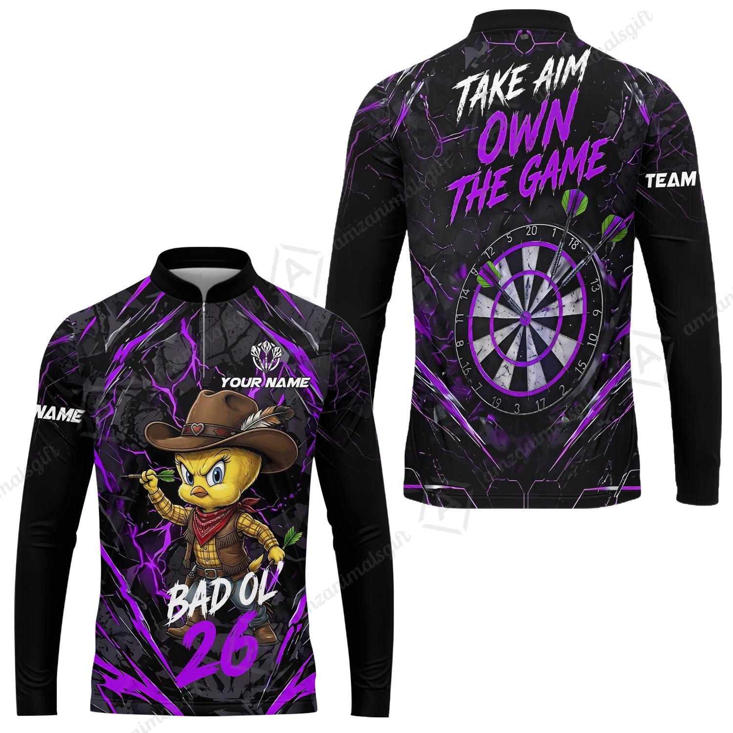 Long Sleeve Jersey Shirt||Purple