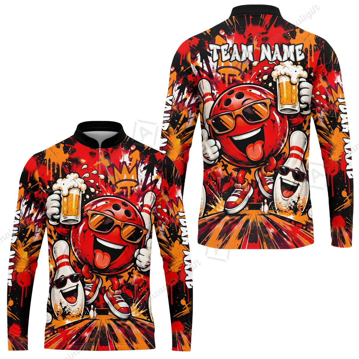Long Sleeve Jersey Shirt||Red