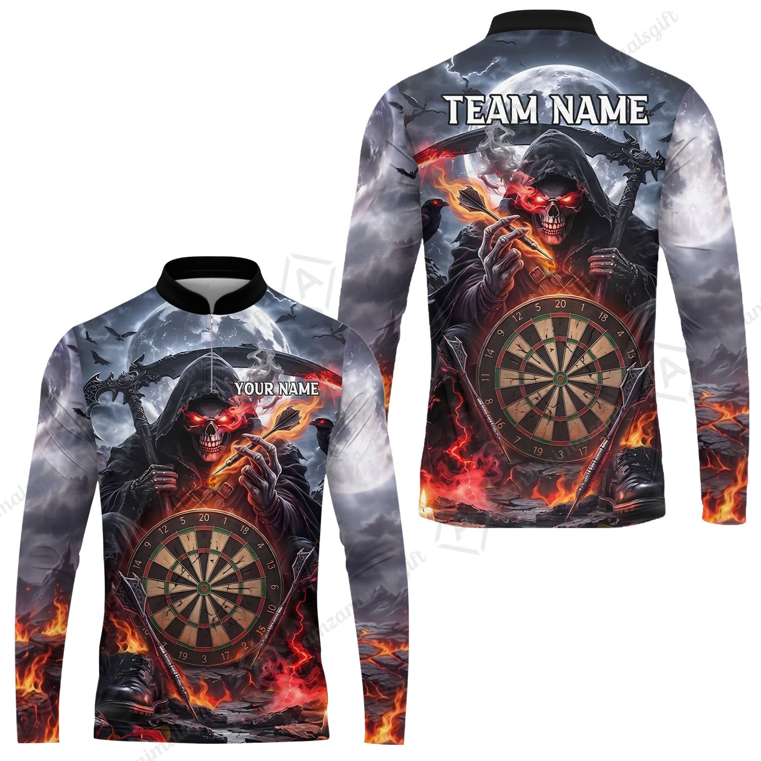 Long Sleeve Jersey Shirt||Red