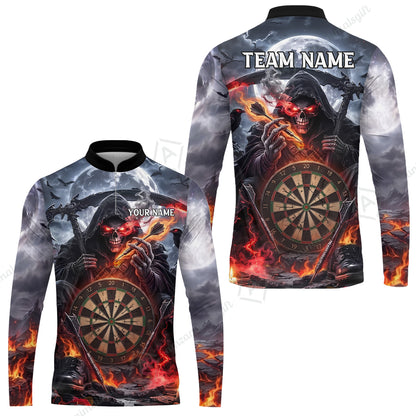 Long Sleeve Jersey Shirt||Red
