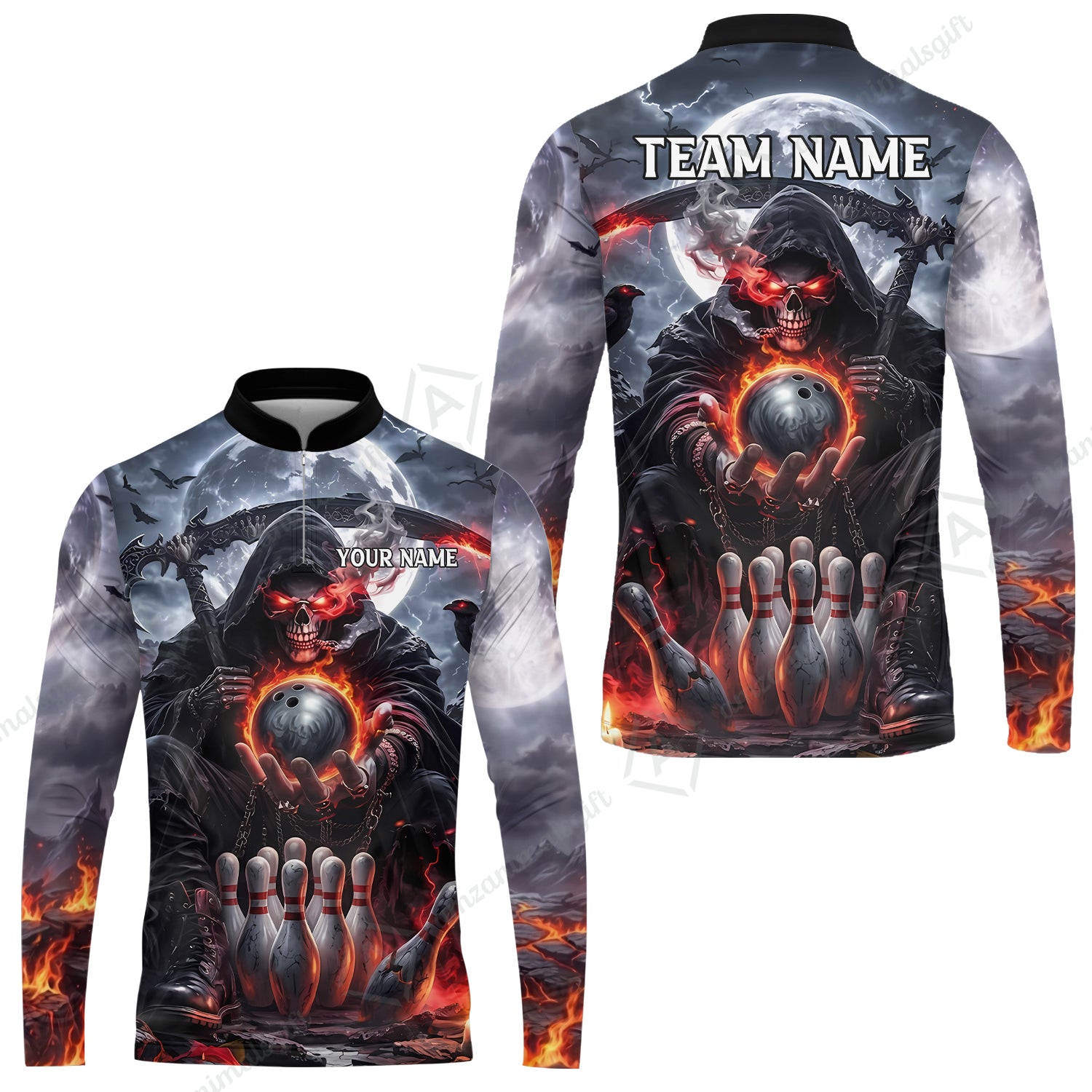Long Sleeve Jersey Shirt||Red