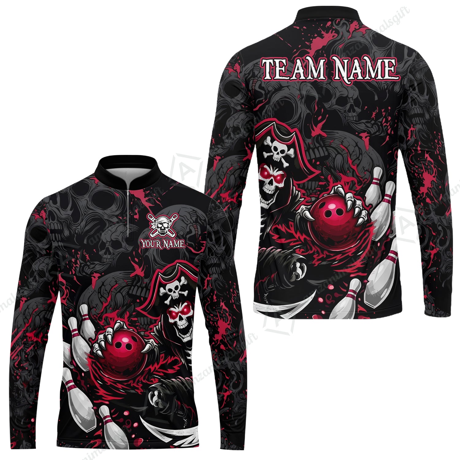 Long Sleeve Jersey Shirt||Red
