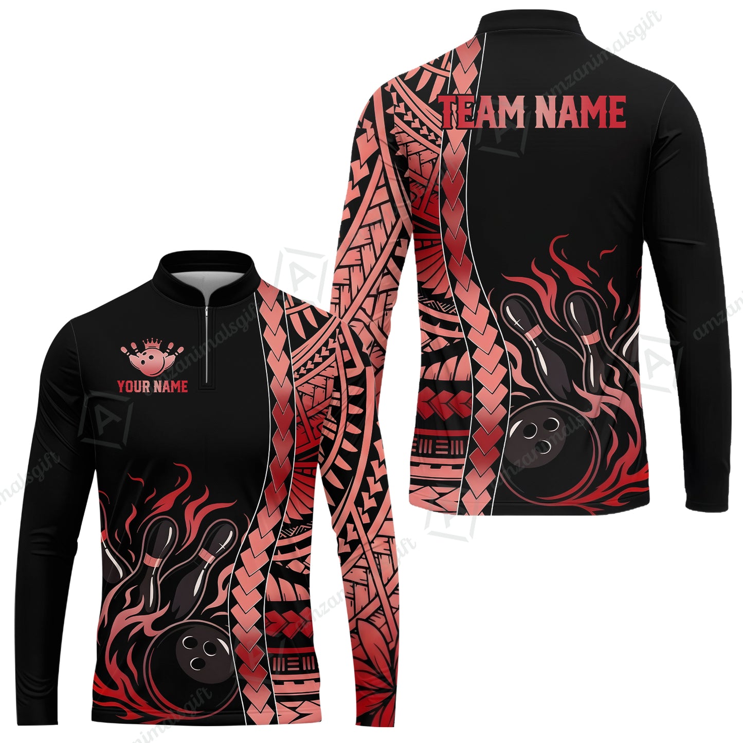 Long Sleeve Jersey Shirt||Red