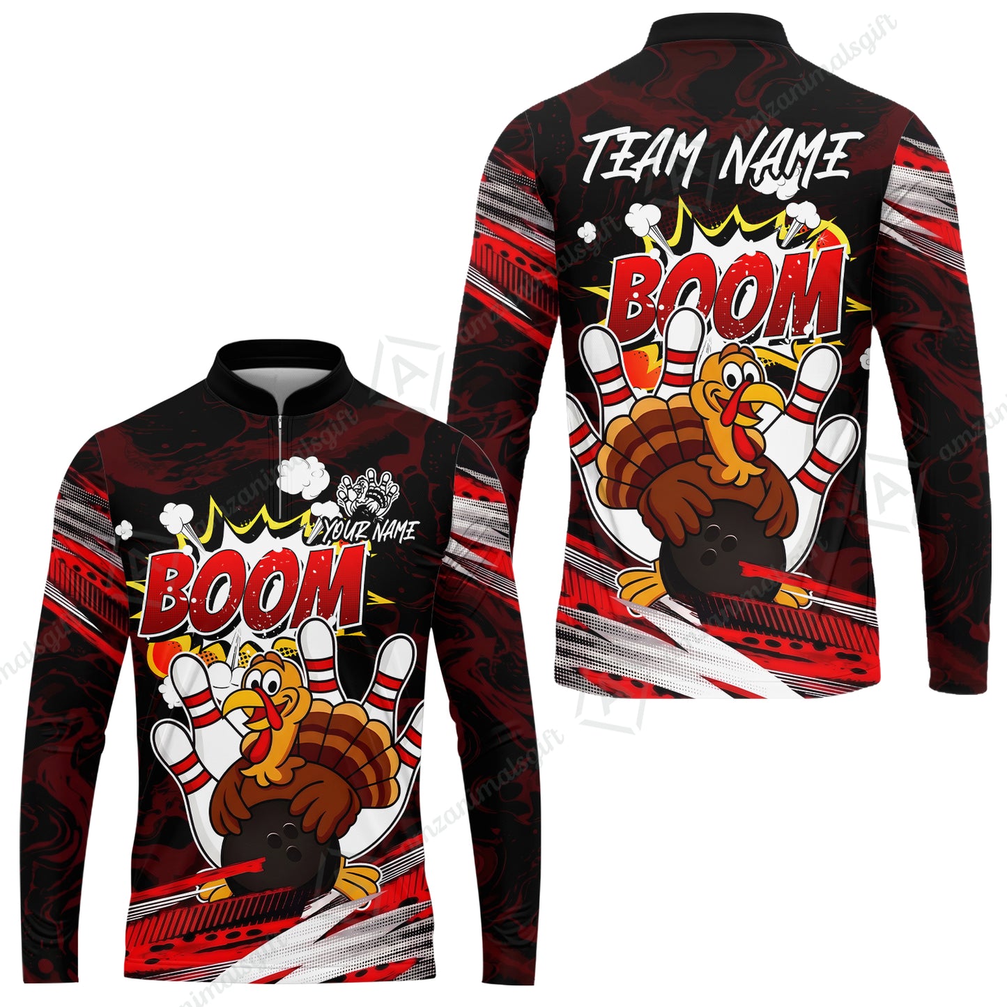 Long Sleeve Jersey Shirt||Red