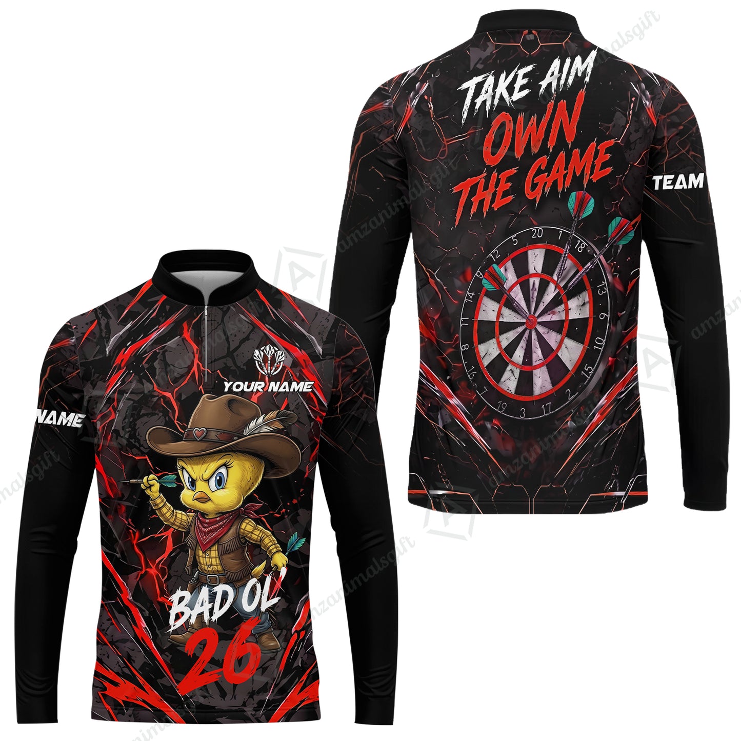 Long Sleeve Jersey Shirt||Red