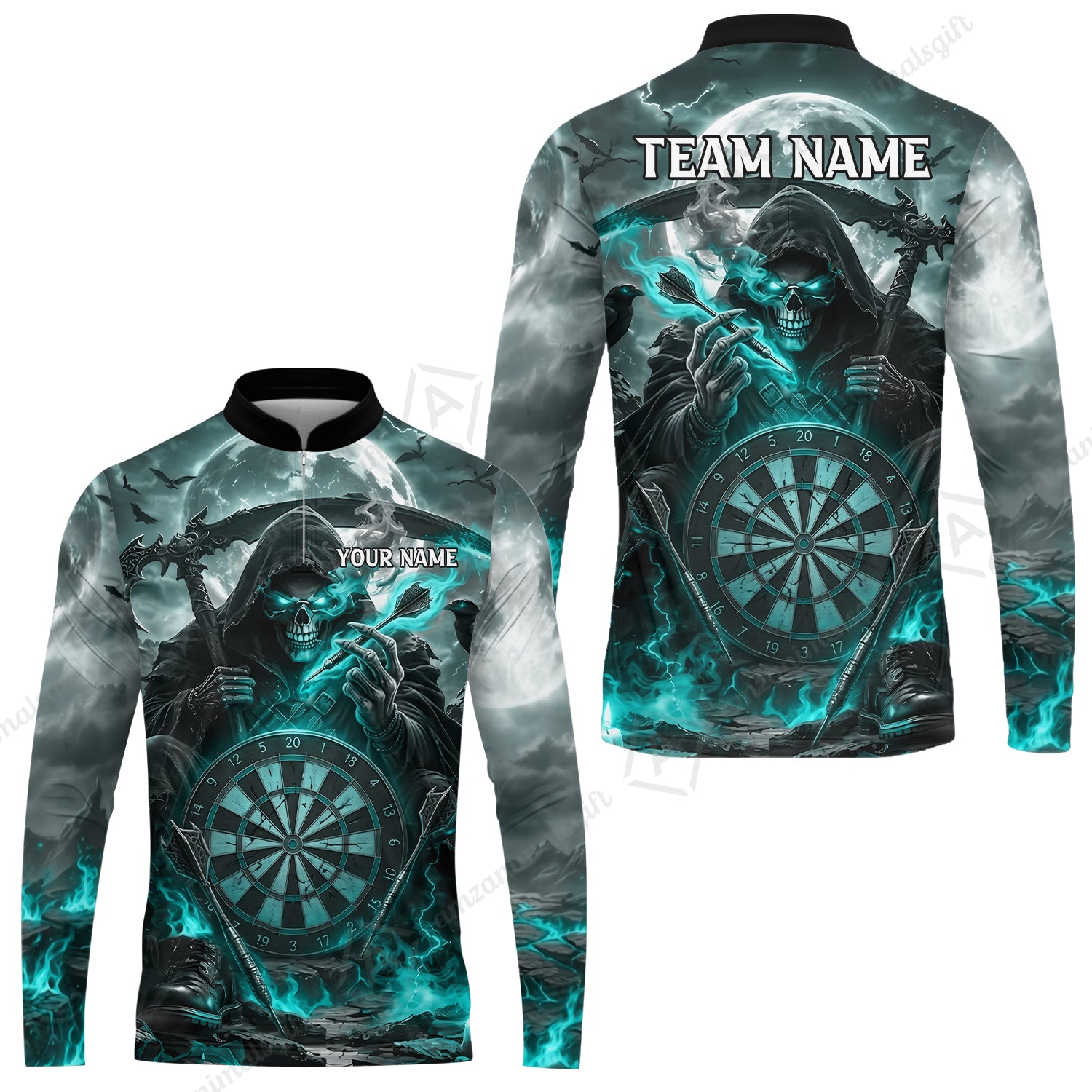 Long Sleeve Jersey Shirt||Turquoise
