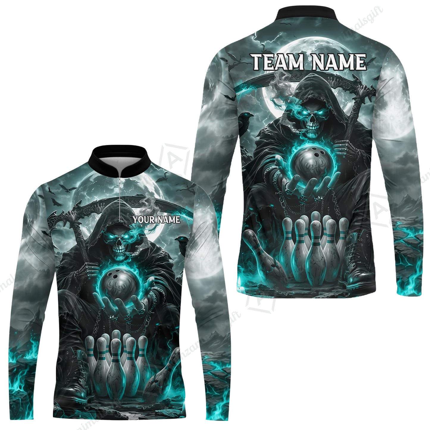 Long Sleeve Jersey Shirt||Turquoise