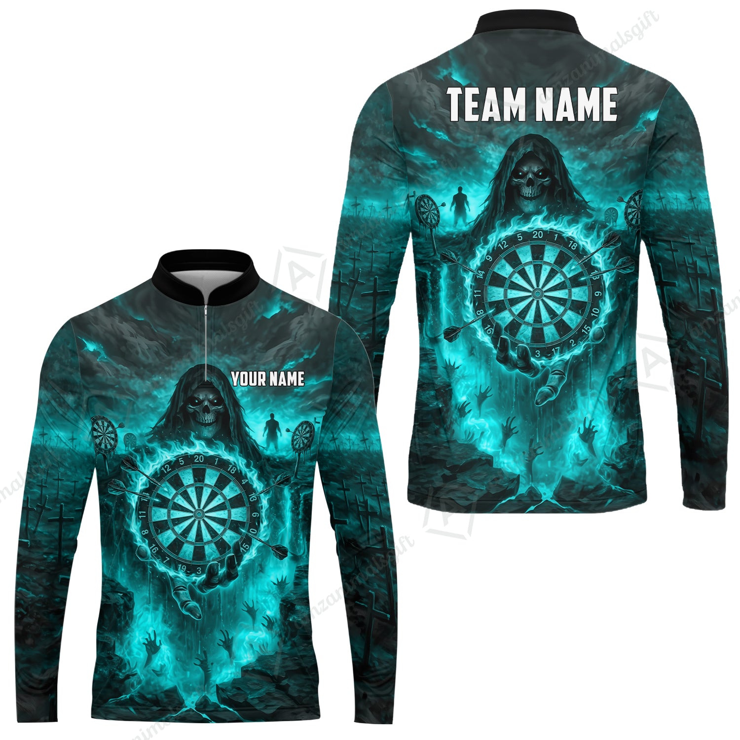 Long Sleeve Jersey Shirt||Turquoise