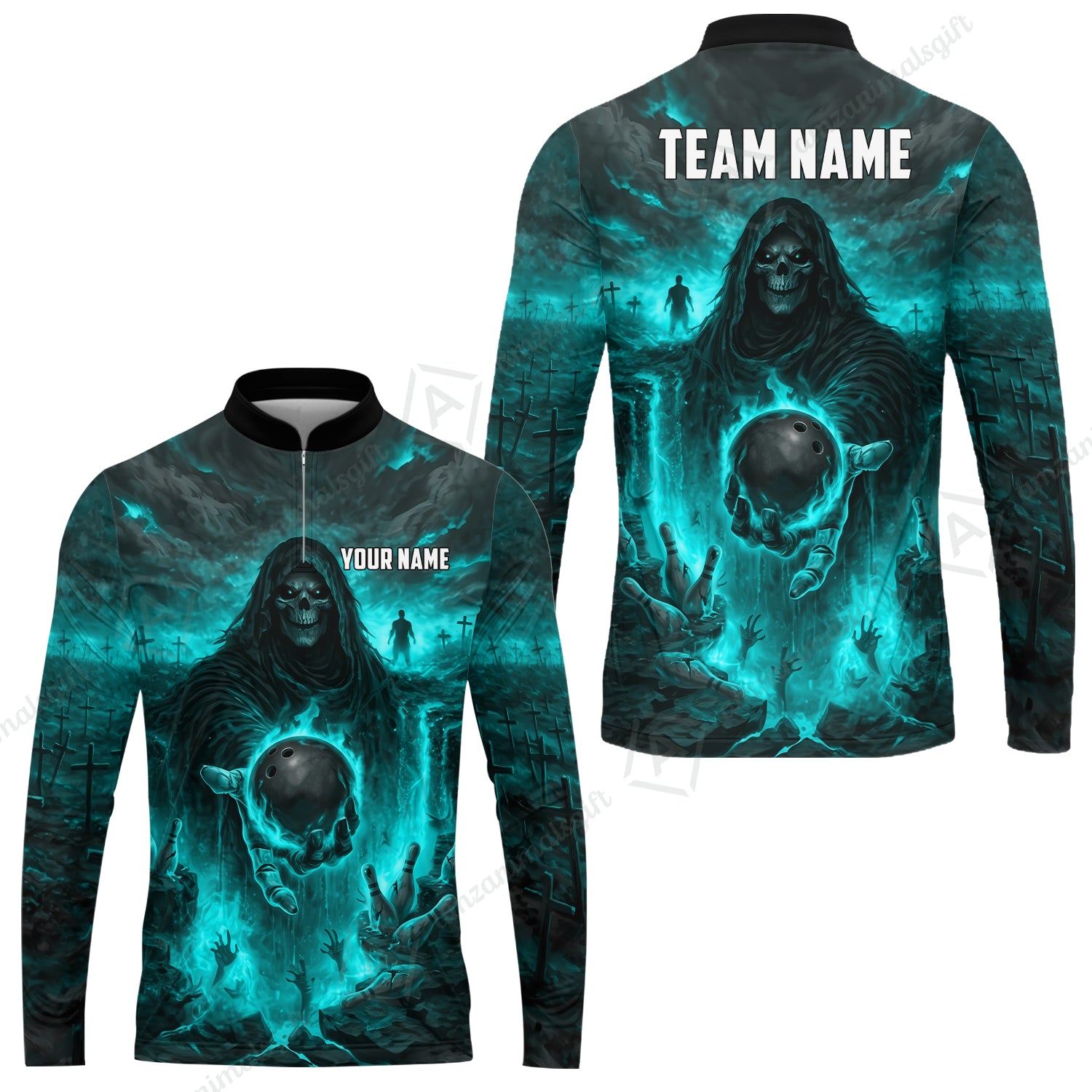 Long Sleeve Jersey Shirt||Turquoise