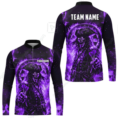 Custom Darts Jersey Polo Shirt, Ghost Pirate, Custom Dart Jersey Team Shirt For Players With Name & Team Name