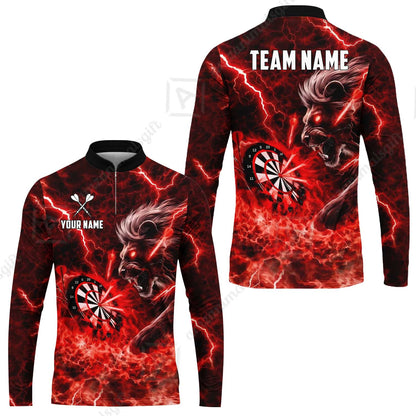 Custom Darts Team Jersey, Personalized Lightning Lion Jersey Shirt For Players With Name & Team Name