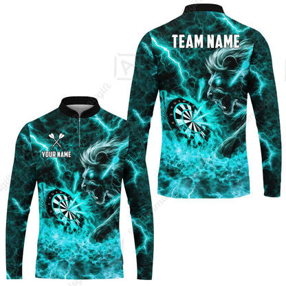 Custom Darts Team Jersey, Personalized Lightning Lion Jersey Shirt For Players With Name & Team Name