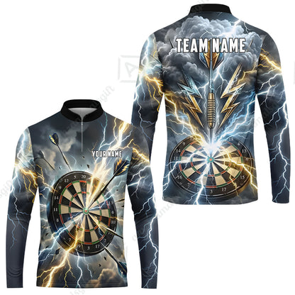 Custom Darts Team Jersey, Personalized Lightning Darts Polo Shirt For Players With Name & Team Name