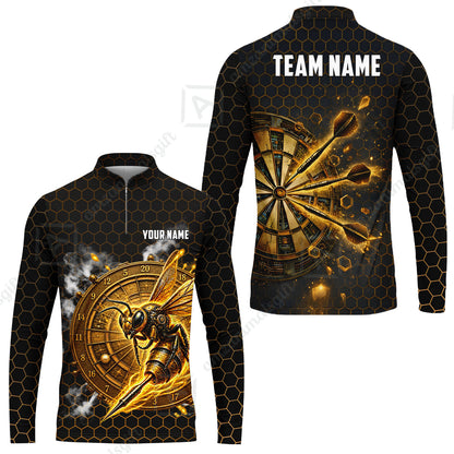Custom Darts Team Jersey, Personalized Bee Strike Dart Polo Shirt For Players With Name & Team Name