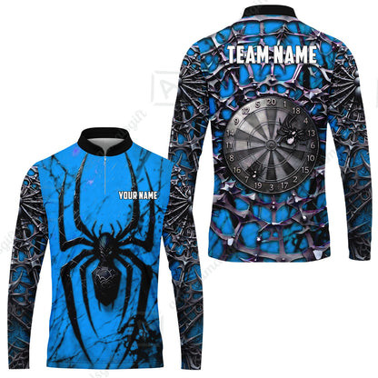 Custom Darts Jersey Polo Shirt, Gothic Widow Spiderweb, Custom Dart Jersey Team Shirt For Players With Name & Team Name