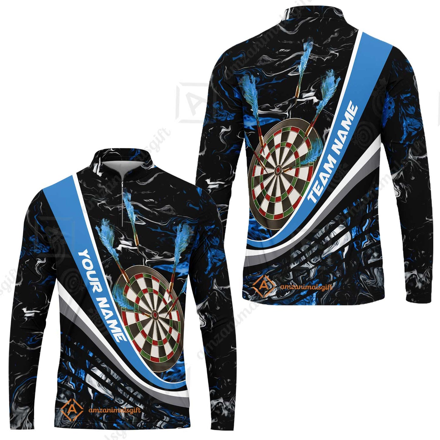 Customized Darts Long Sleeve Jersey, Darts Flaming Magma Multicolor Custom Dart Long Sleeve Jersey Team Jersey For Darts Player