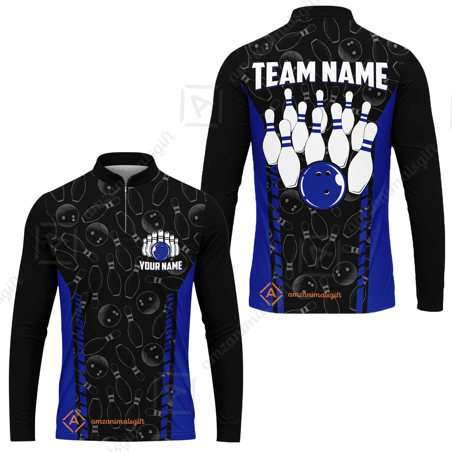 Custom Bowling Unisex Polo Shirts, Bowling Team Jersey Pattern, Bowling uniforms Ball & Pins Multicolor Options