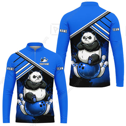 Custom Bowling Jersey Polo Shirt, Panda Mascot Bowling Custom Bowling Jersey Team Shirt For Players With Name & Team Name