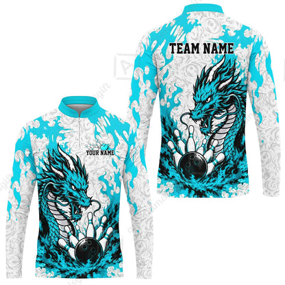 Custom Bowling Jersey Polo Shirt, Fierce Crimson Fire Dragon Strike, Custom Bowling Jersey Team Shirt For Players With Name and Team Name