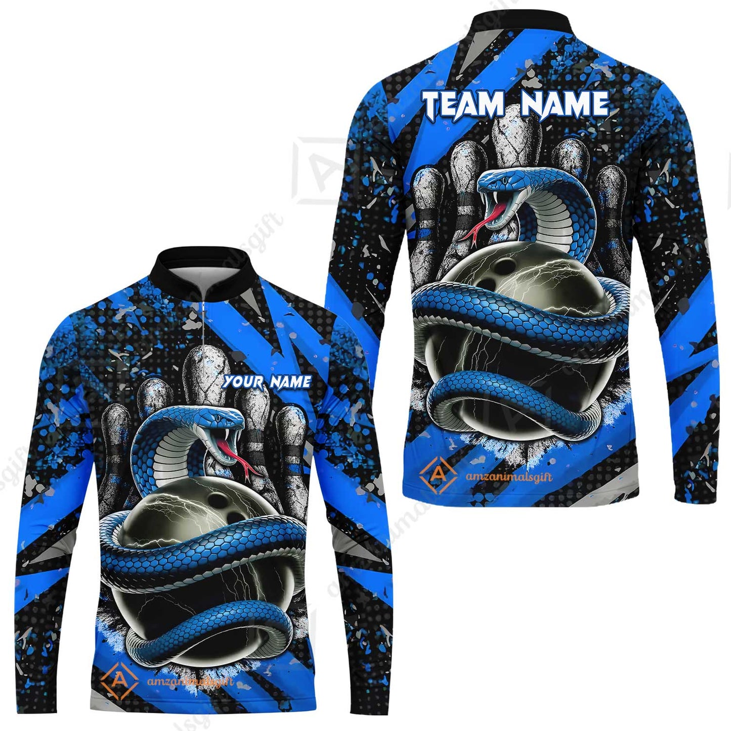 Custom Bowling Team Shirt, Bowling with King Cobra Multicolor, Bowling uniforms, King Cobra Bowling Shirt Personalized Name And Team Name