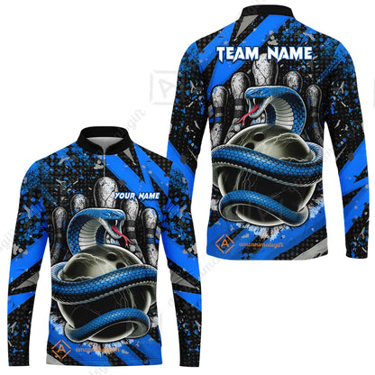 Custom Bowling Team Shirt, Bowling with King Cobra Multicolor, Bowling uniforms, King Cobra Bowling Shirt Personalized Name And Team Name
